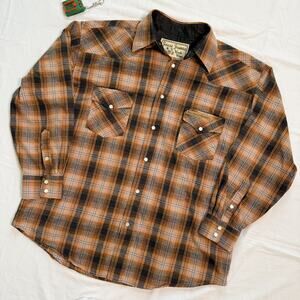 West Coast Choppers Plaid FLannel Pearl Snap Work Shirt - L